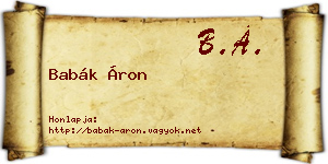 Babák Áron névjegykártya